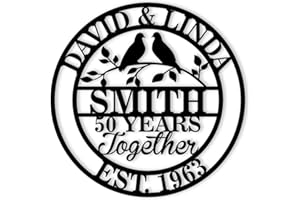 Kotagi Personalized Wedding Anniversary Metal Sign | Custom Name Sign | 50th 60th 40th 30th 25th or Any Year Metal Sign Weddi