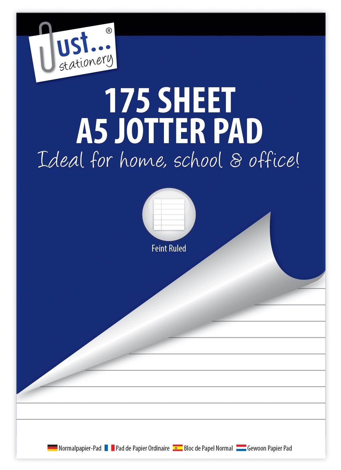 Just-Stationery 175 Sheet Bumper Jotter Pad,4692