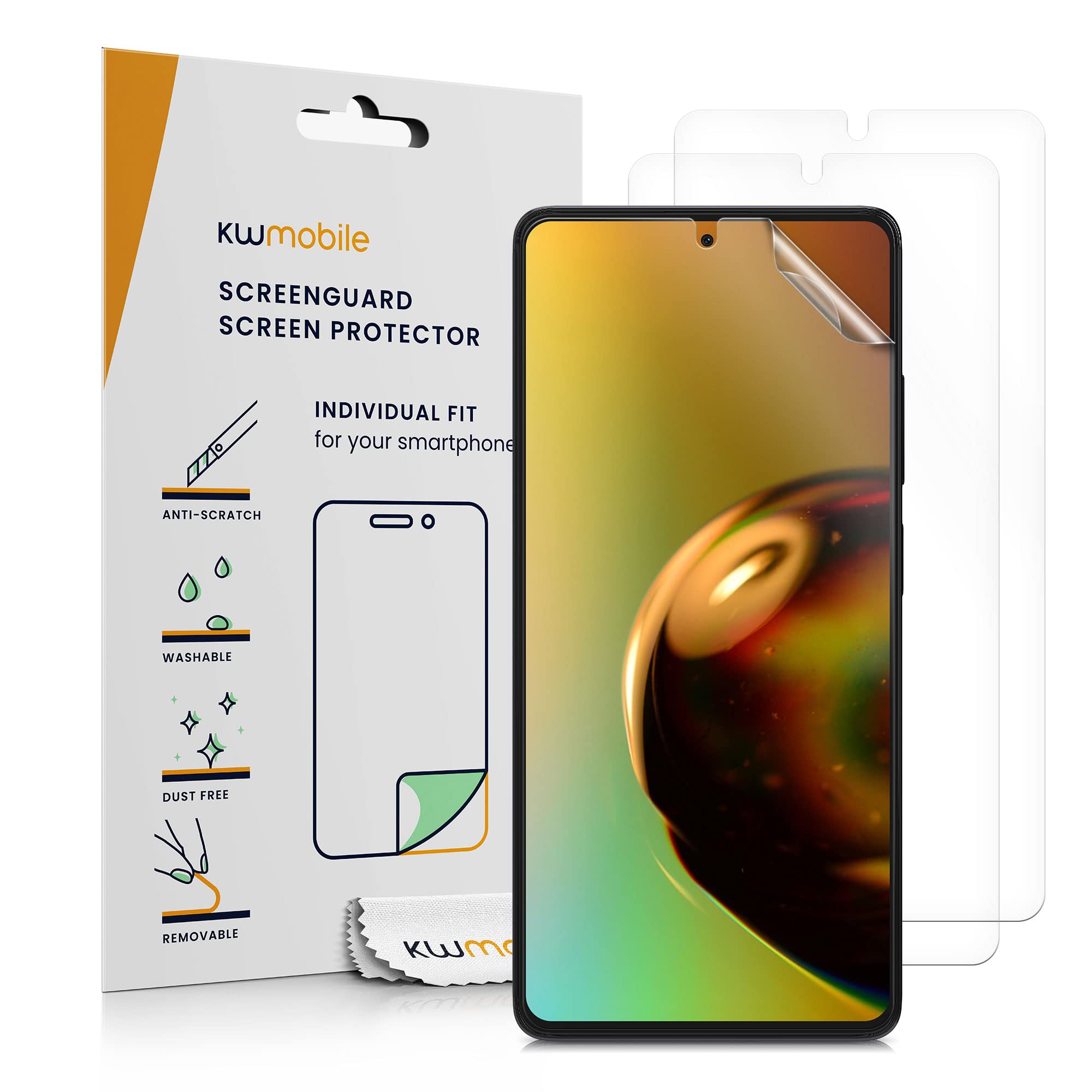 kwmobile Screen Protectors Compatible with Xiaomi Redmi Note 12 Pro+ 5G / Note 12 Pro 5G Screen Protector - 3x Ultra-Clear Transparent Phone Films