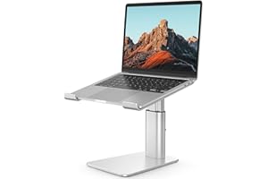 ErGear Adjustable Laptop Stand for Desk, Ergonomic Computer Stand with 10.43" Height Adjustment, Laptop Riser Holder Compatible with 10 to 15.6 Inches Notebook PC Computer, Aluminum Silver