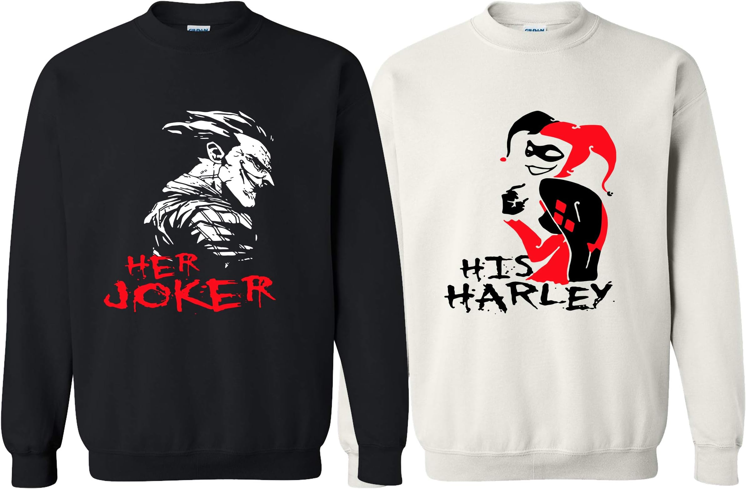 Harley Quinn Costume, Her Joker and His Harley Suicide Squat Sweaters, King and Queen Hoodies