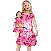 LQSZ Doll and Girl Matching Nightgown Outfit Pajamas Nightie Nightgown for Girls and Dolls Clothes