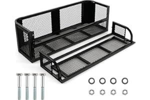 IRONMAX ATV Rear Drop Cargo Basket, Heavy Duty Steel Luggage Storage Carrier Box w/ 12.5’’ Protective Rail, Easy to Install, 