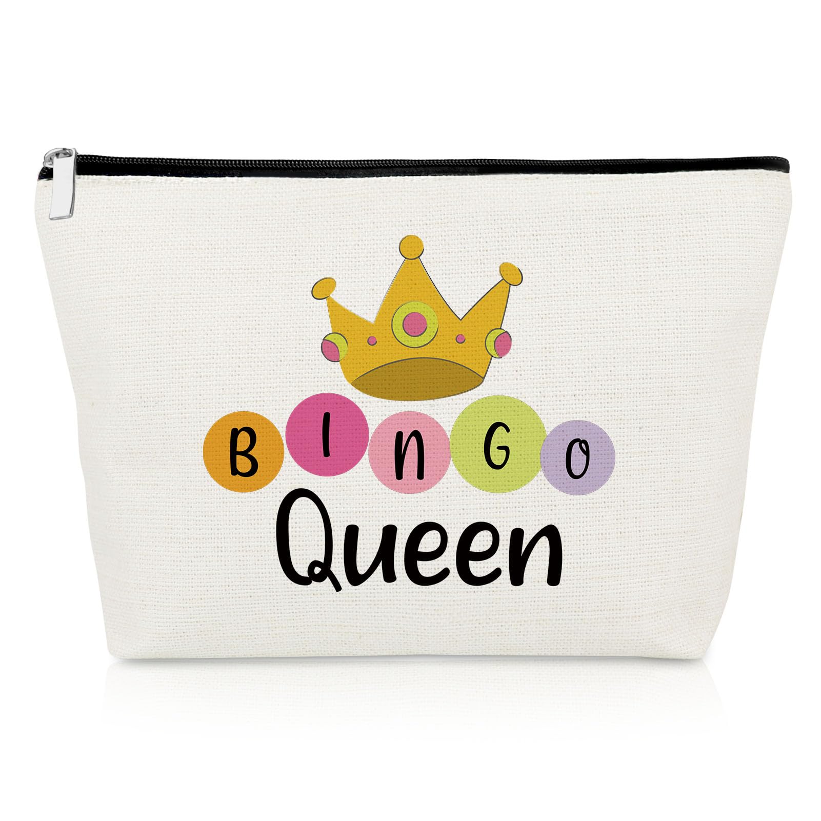 Gevody Bingo Gifts for Women Bingo Lovers Makeup Bag for Girl Best Friend Sister Player Cosmetic Bag Gambling Present Mothers Day Birthday Christmas Graduation Present for Casino Lovers Travel Pouch