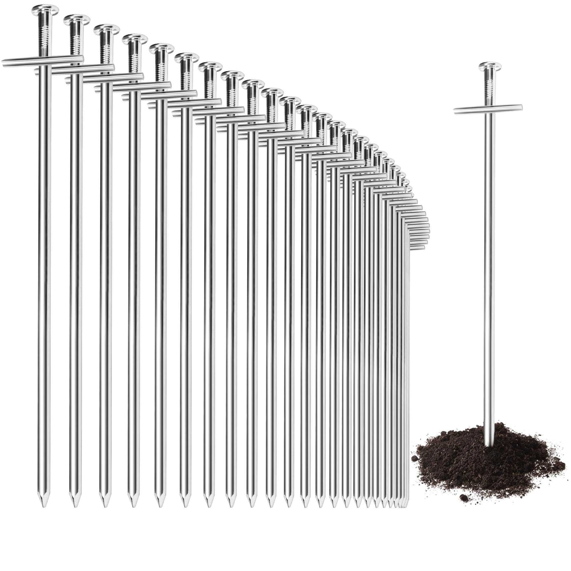 COM-FOUR® 30x tent pegs made of steel - long and robust ground pegs for camping and outdoors - ideal for normal and hard ground