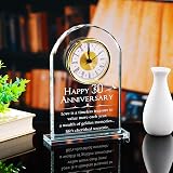 Movdyka Crystal Desk Clock Gift Glass 30th Anniversary Keepsake 5.9 in view 3