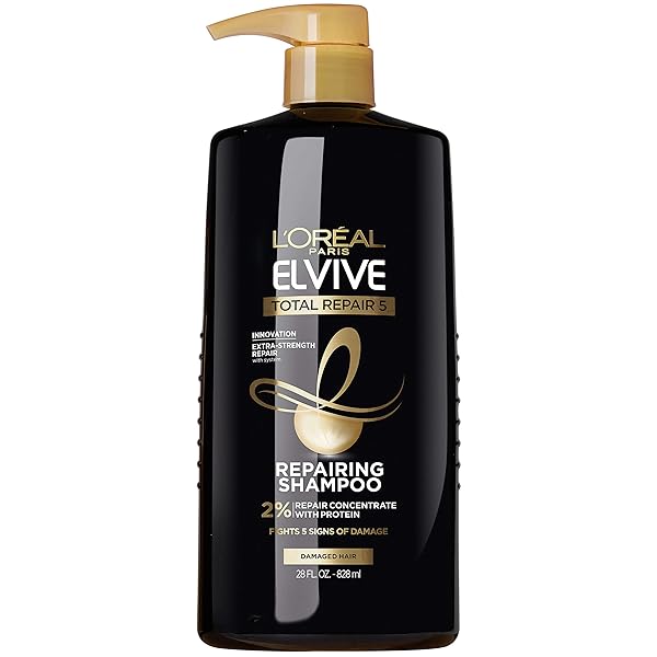 L’OREAL PARIS ELVIVE TOTAL REPAIR 5 REPAIRING SHAMPOO FOR DAMAGED HAIR SHAMPOO WITH PROTEIN AND CERAMIDE FOR STRONG SILKY SHINY HEALTHY RENEWED HAIR 28 FL OZ