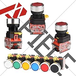 APIELE 22MM Momentary Push Button Switch 1NO 1NC