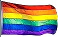 US Flag Factory 3'x5' Rainbow Flag (Sewn Stripes) Outdoor SolarMax Nylon - Gay Pride Lesbian LGBT - UV Fading Resistant - Premium Quality - Made in USA