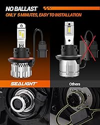 SEALIGHT 9008 H13 Bulbs, 38000LM 800% Ultra-Bright
