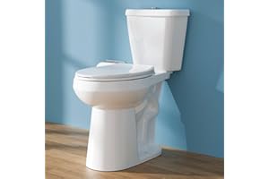 HOMLYLINK 21 Inch Compact Tall Toilet for Seniors, Extra High Toilet for Small Bathroom, Comfort Bowl Height 20 Inch, Seat Height 21", Two-Piece Dual Flush 1.1/1.6 GPF, 12 Inch Rough-in, White