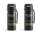 POM MK3 Pepper Spray, Belt Clip Model - Maximum Strength, Flip Top Safety 360° Performance, 18-20-Foot Range, Powerful, Accur