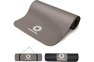 Primasole Thick Yoga Mat, 1/2-Inch Extra Thick NBR Mat with Enhanced Stability - Textured Design, Lightweight Mat with Carrying Strap & Case for Yoga, Pilates, Gym & Home Use (Multiple Colors)