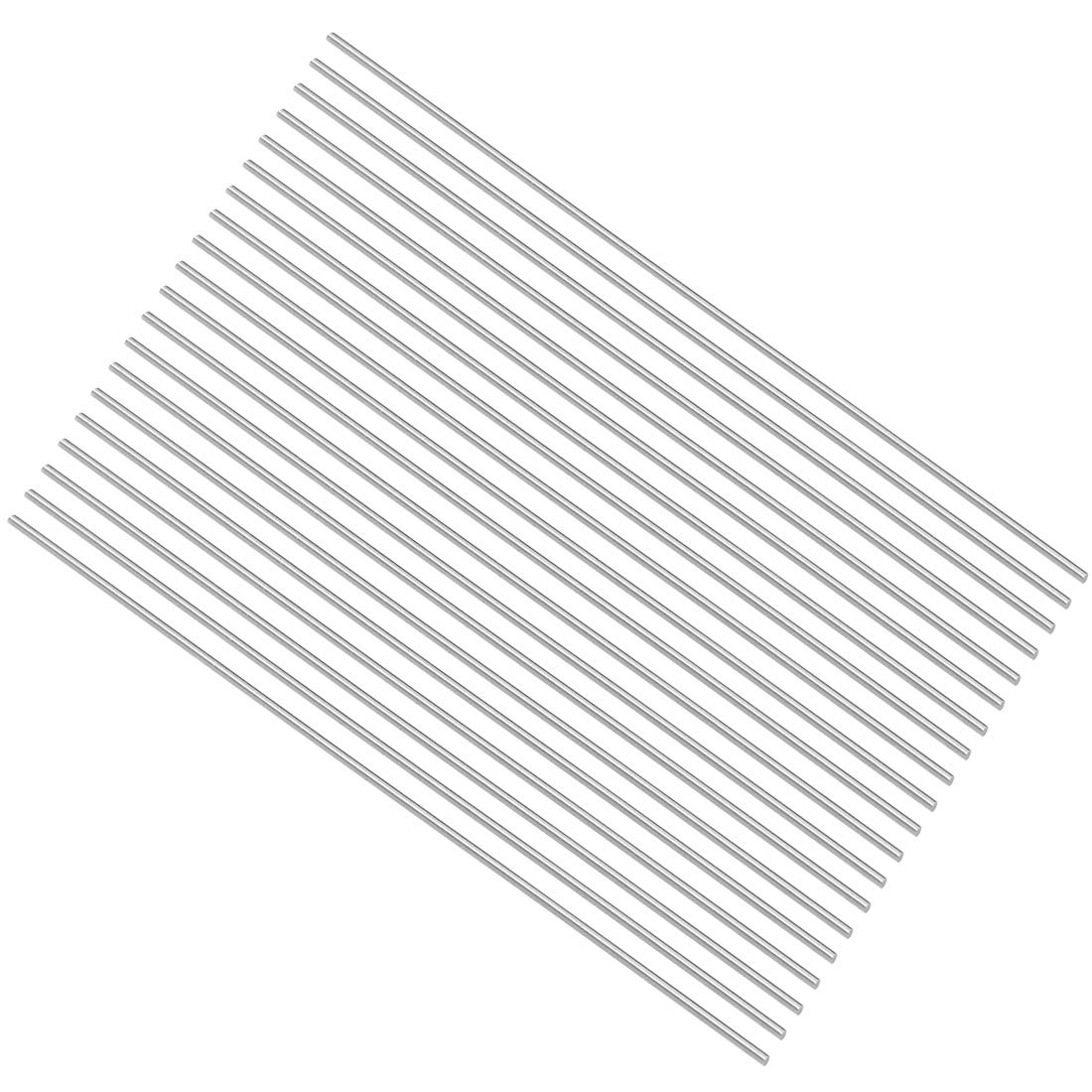 sourcing map 20pcs Round Steel Metal Rods, 1.2mm x 100mm High Speed Steel (HSS) Lathe Bar Stock Tool
