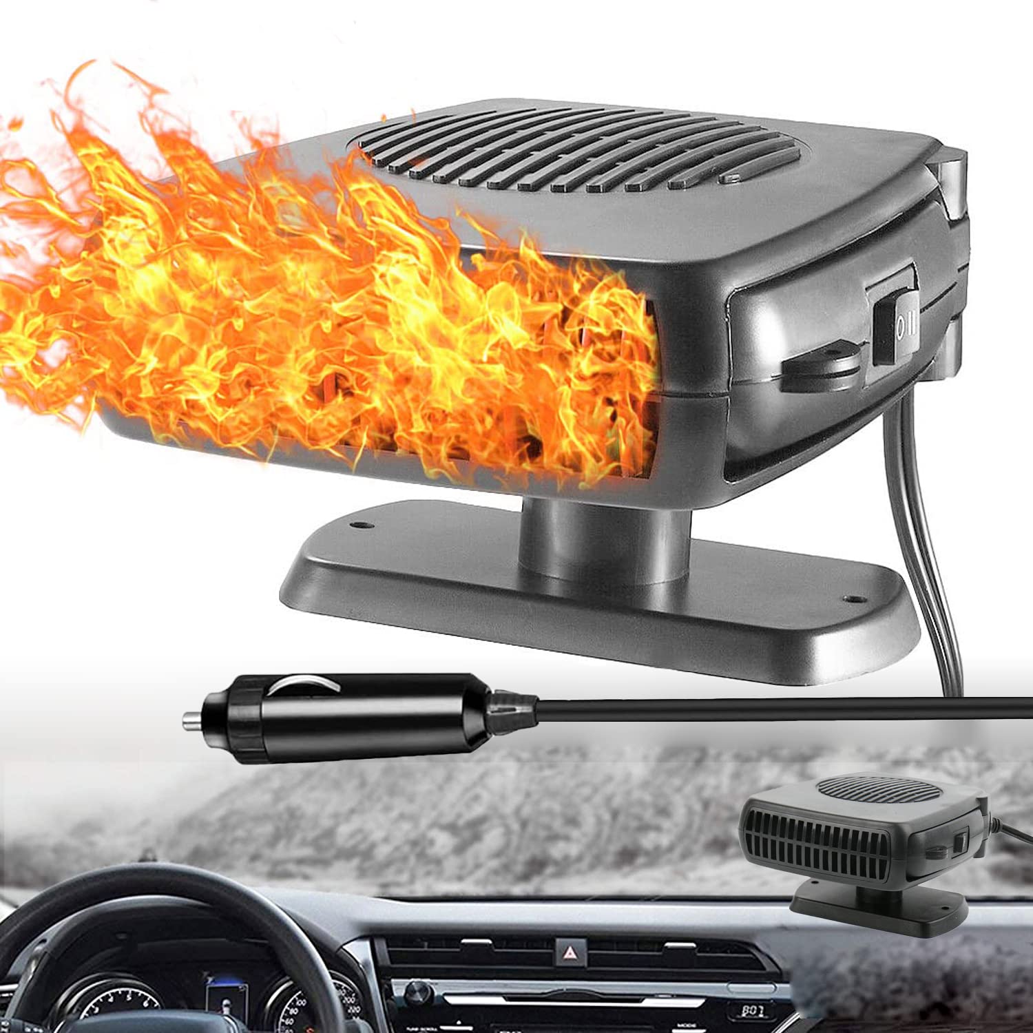 Photo 1 of Car Heater,12V 200W Fast Heating and Cooling Fan Portable Windshield Defogger and Defroster Plug into Cigarette Lighter for Car RV SUV