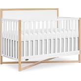 Dream On Me Owen 5-in-1 Convertible Full Size Baby Crib, GREENGUARD Gold | 3 Adjustable Height, Converts to Toddler, Day and Full Size Bed, BSA Verified, ASTM/CPSC Tested, Wooden X-base, White Oak