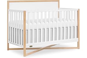 Dream On Me Owen 5-in-1 Convertible Full-Size Baby Crib in Vintage White Oak, GreenGuard Gold & JPMA, Converts to Toddler, Day, & Full-Size Bed Non-Toxic Paint, Safe Sleep Environment