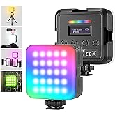 NEEWER Magnetic RGB Video Light, 2 Pack 360° Full Color RGB61 LED Camera Light with 3 Cold Shoe Mounts/CRI 97+/20 Scene Modes