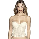 Dominique Women’s Hannah Strapless Push-Up Longline Bra #7759 - Low Back Corset with Padded Cups - Lingerie for women