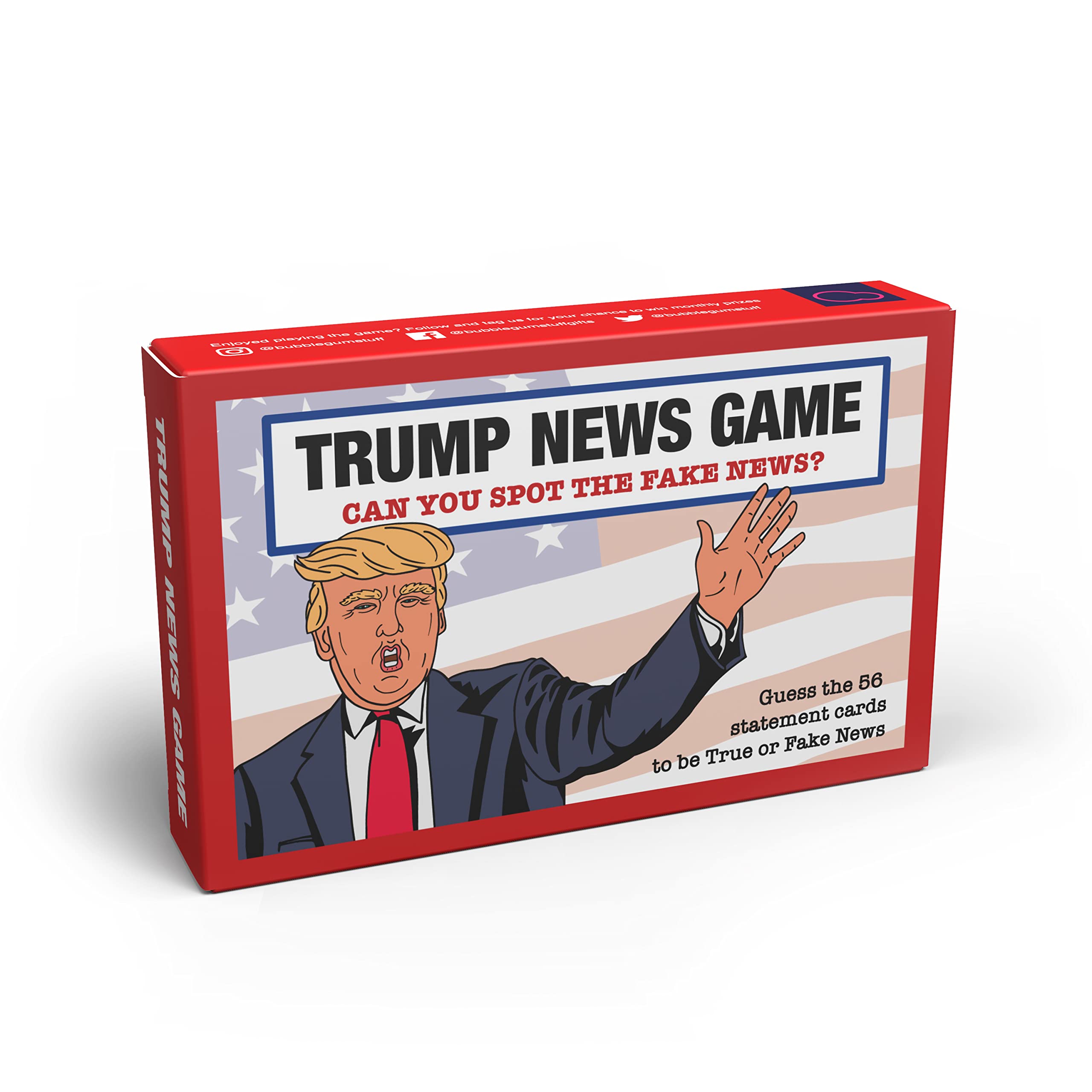 Bubblegum Stuff - Trump News Game - Real Quote Or Fake Quote? You Decide - Fun True Or False Guessing Game - For Teenagers and Adults - Secret Santa Gift - 56 Game Cards