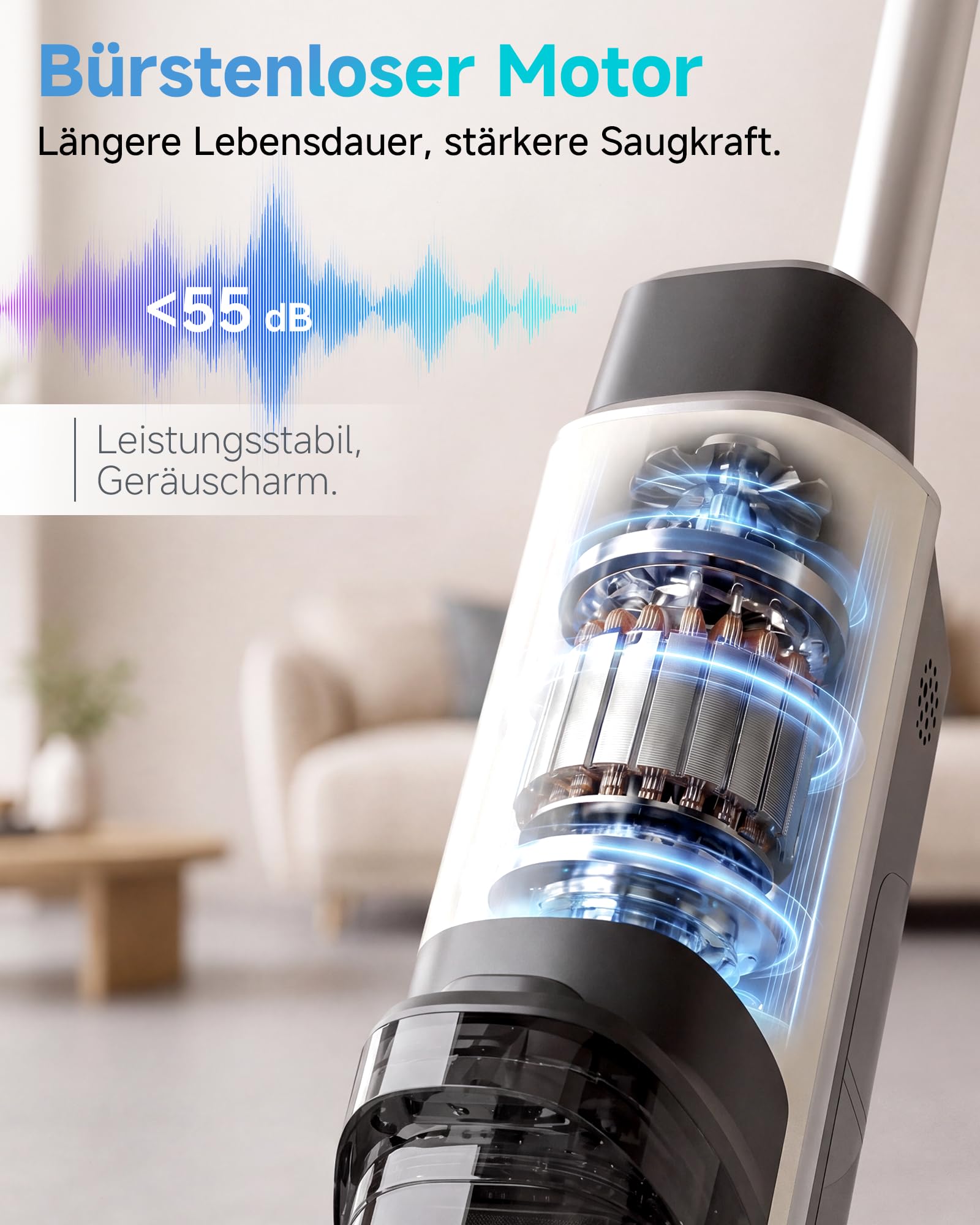 Hearten Nass Trockensauger, 25 kPa, mit Wasserelektrolyseur zur Desinfektion, Selbstreinigung, Sprachansage, Randreinigung, LED-Display, Bürstenloser Motor, Geräuscharm, Haushalte 5