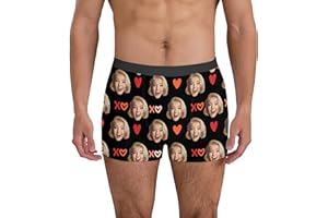 TIMIFIS Personalized Boxers for Men with Picture Custom Boxers Briefs with Face Underwear Shorts for Boyfriend Husband