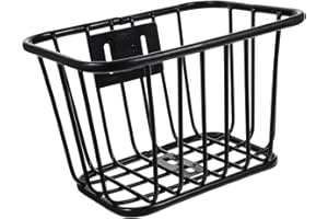 BEBEMOKO Bike Front Basket Iron Storage Container for Scooters and Bicycles Stable Design Fits Models