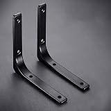 nuoshen 4Pcs Shelf Bracket 100x100mm Right Angle Wall Mount with Screws Black view 7