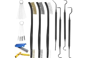 11Pcs Carburetor Cleaning Tool, Carb Jet Cleaning Kit & Welding Tip Cleaner with Stainless Steel Needles, Brushes & Hooks for