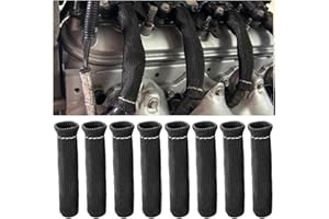 TSUGAMI Car Spark Plug Heat Shield Boots, 8PCS 6 Inch 1000° Spark Plug Protector Wire Sleeve Thermal Cover Insulator, Automot