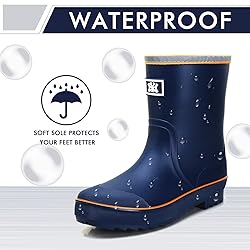 Rain Boots for Men, Waterproof Warm Rubber Boots