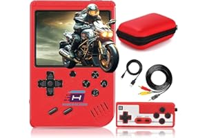 HIDERACOON Retro Handheld Game Console, Mini Arcade Machines Built-in 500 Classical Games, Portable Handheld Video Games for Kids and Adult, Game Console Box Support TV Output. (Red 3)