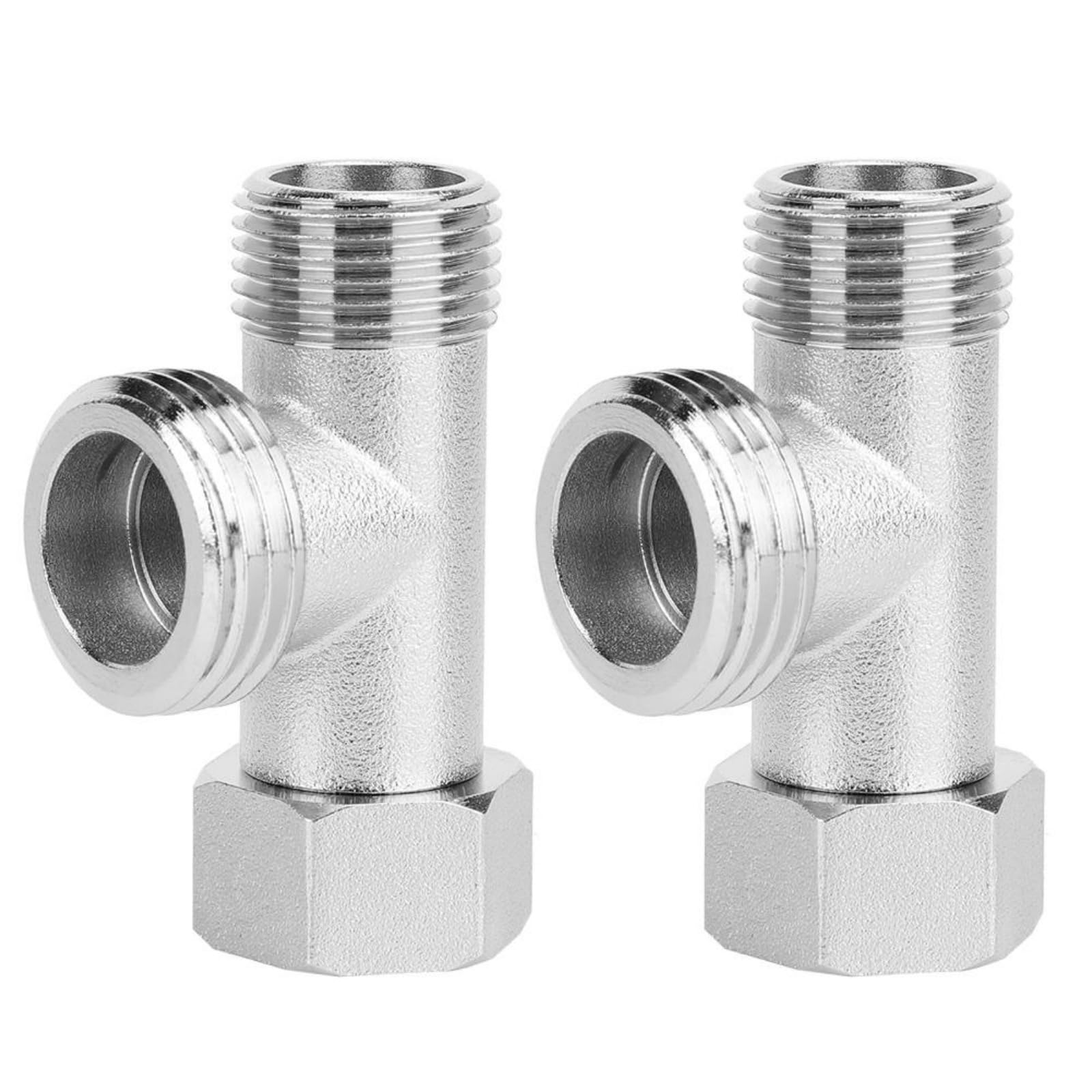 Toilet Diverter Valve - 2PCS 3-Way Diverter Valve Bathroom Sink Faucet Replacement Part Adapter Flushing Valve(EU3/8)