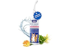 Wellix 120ml Ear Cleaner for Dog & Cat - Ear Infection Treatment Without Irritation - Dog Ear Wash for Itch Relief & Soothing Inflammation - Ear Wax, Powder and Odor Removal Drops