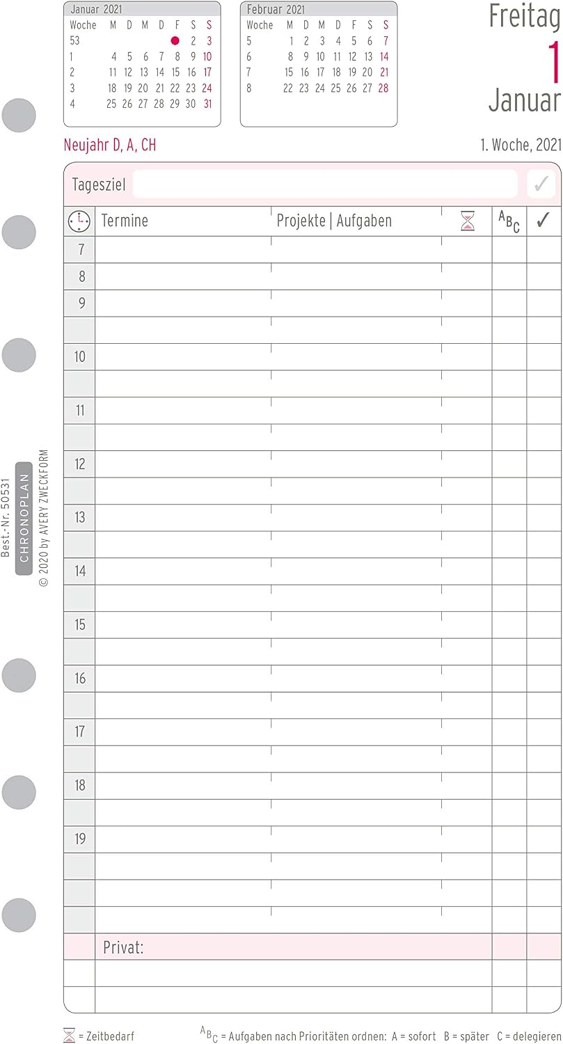Avery Zweckform Chronoplan 50531 Year Planner Set Mid-Year 2011, cream, Midi - Image 4