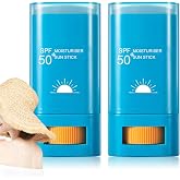 Fusang 2 Pcs Sunscreen Stick SPF 50+,Face Sunscreen for All Skin Types,Water Resistant &amp; Lightweight,Effective UV Protection Long Lasting Moisturizing Sun Stick