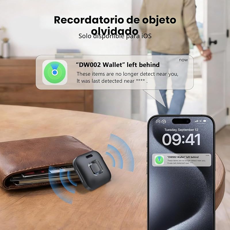 Suporte a etiquetas Air Smart para iOS Find My ou Android Find Hub 4 peças (preto)