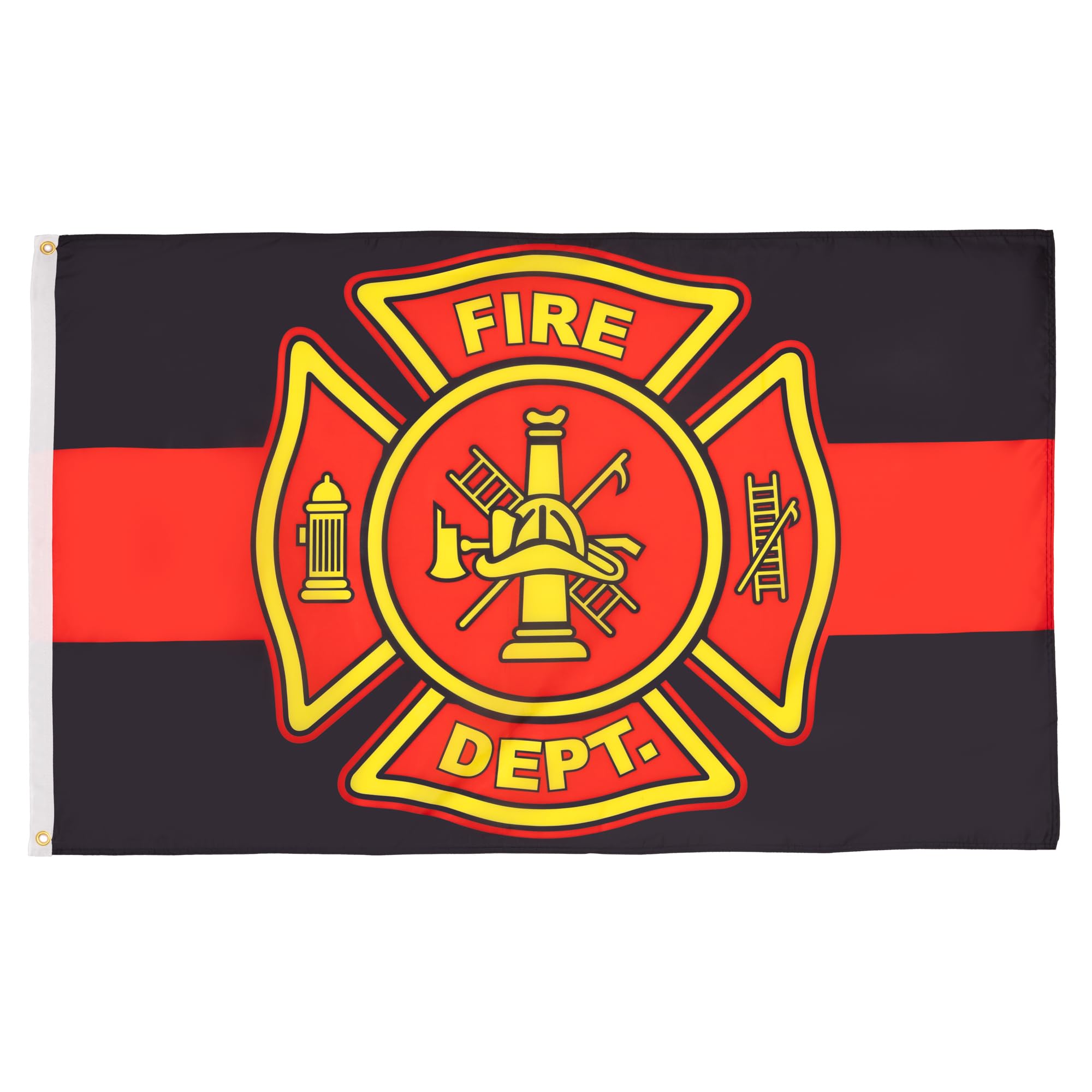 AZ FLAG - Us Fire Department Flag - 3x5 Ft - 100D Polyester American Firemen Banner with Two Metal Grommets - Fade Resistant - Vivid Colors - 3' x 5' Feet - 150x90 Cm