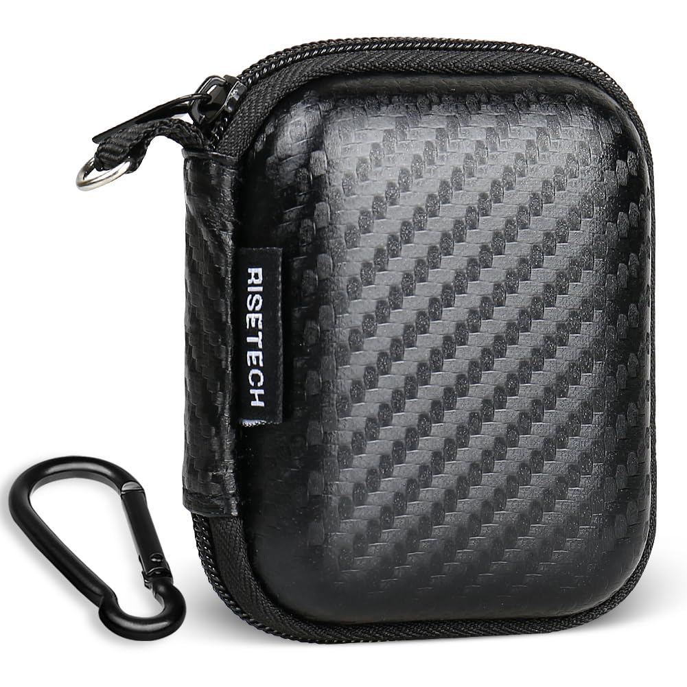 Photo 1 of Earbud Case Holder Earphone Case Hard EVA Headphone Storage Bag Small Zipper Pouch Compatible with Wired Earbuds, JBL Vibe Beam, Tune 230NC TWS, TAGRY X08, Btootos A90 Pro, in Ear Monitor -with Clip