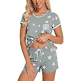 Hrbtens Womens Pajamas Sets Shorts 2 Piece Short Sleeve Sleepwear Pjs with Pocket