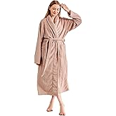 Serenhom Women’s Plush Soft Fleece Robe – Fluffy Warm Jacquard Bathrobe, Cozy Loungewear for Spa, Sleep, and Relaxation