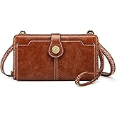 S-ZONE Vegan Leather Crossbody Bags for Women Small Cell Phone Purse RFID Blocking Clutch Purses with 2 Straps