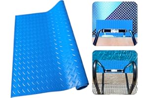 AHKUNMT Swimming Pool Ladder Mat, Medium 9"x35.4" Protective Pool Ladder Pad Step Mat Swimming Pool Step Pad for Above Ground Pool Ladder with Non-Slip Texture Blue