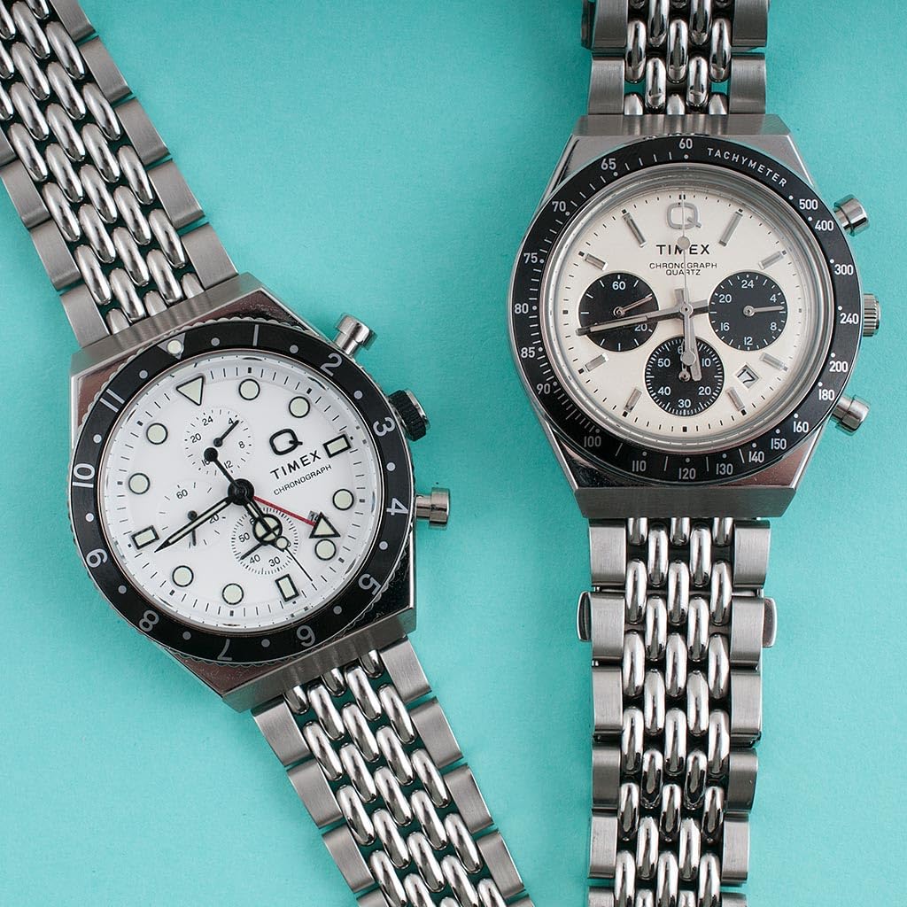 StrapHabit Watch Bracelet for Q Timex Band Replacement fits 36mm, 38mm, 40mm, M79, GMT, Chronograph - TQ18 Quick Release Beads of Rice Bracelet Strap - Stainless Steel Vintage BOR 18mm