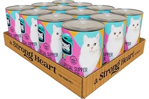 STRONGHEART A Strong Heart Canned Wet Cat Food, Special Supper Dinner - 13.2 oz Cans (Pack of 12), Made in The USA with Real Turkey & Fish