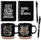 Yetene Book Lovers Gifts Included 13oz Ceramic Coffee Mug Spiral Journal Notebook Greeting Card Ballpoint Pen School Counselor Appreciation Gifts for Women, Educator Teacher, Librarian(10 Pcs,Vivid)