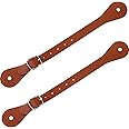 2 Pcs Leather Spur Straps Single Ply Spur Straps Western Man Woman Adjustable Boot Straps for Thigh High Boots 6 Holes Spur Straps Riding Leather Spur Straps 9.9 Inches