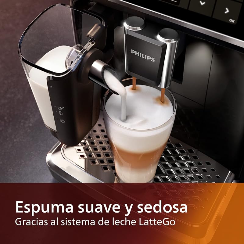 Máquina de café superautomática philips series 5400 - sistema de leite lattego, 12 variedades de café, tela intuitiva, 4 perfis de usuário, preto (ep5441/50)