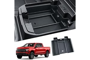 Silverado Sierra Center Console Organizer - Compatible with 2020-2022 Chevy Silverado/GMC Sierra 2500HD 3500HD Armrest - (Ful