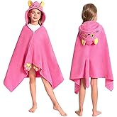 OLAOLA Cat Hooded Towel for Kids 3-12 Years, 28" x 53" Soft Thick Absorbent Beach Towels, Toddler Bath Towel Wrap, Swim Pool Towels Poncho for Boys Girls